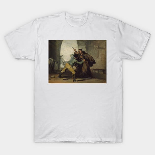 Friar Pedro Wrests the Gun from El Maragato by Francisco Goya T-Shirt by Classic Art Stall